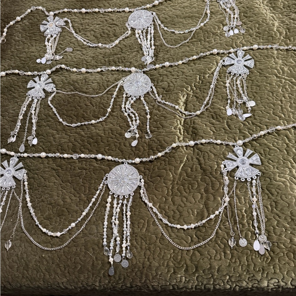Silver Bohemian Multi-Drape Coin door hanger/curtains